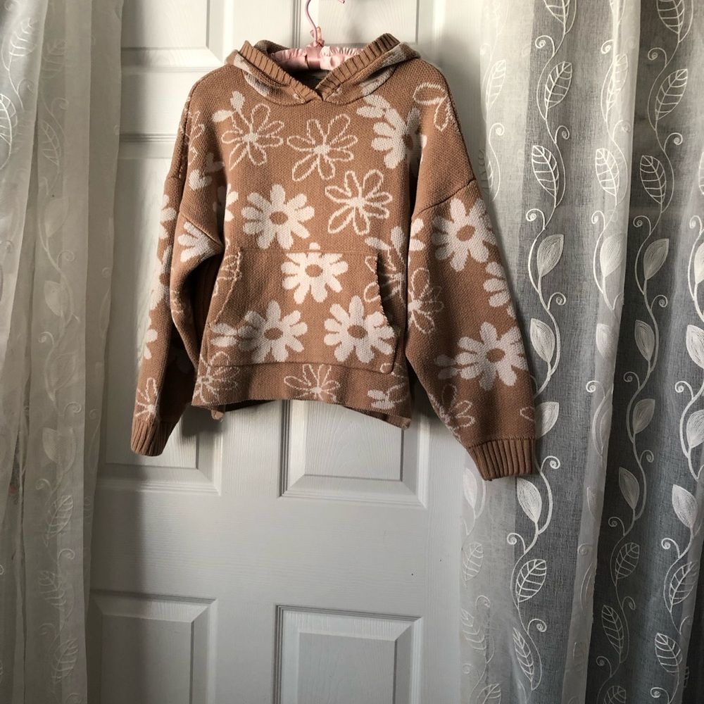 PACSUN LA Hearts Holly Printed Hoodie cotton blend women size M front pocket